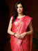 Pink Pink Banarasi Silk Blend Woven Saree