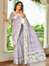 Lavender Lavendar Block Print Georgette Digital Print Saree