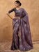 Purple Purple Banarasi Dola Silk Digital Print Saree