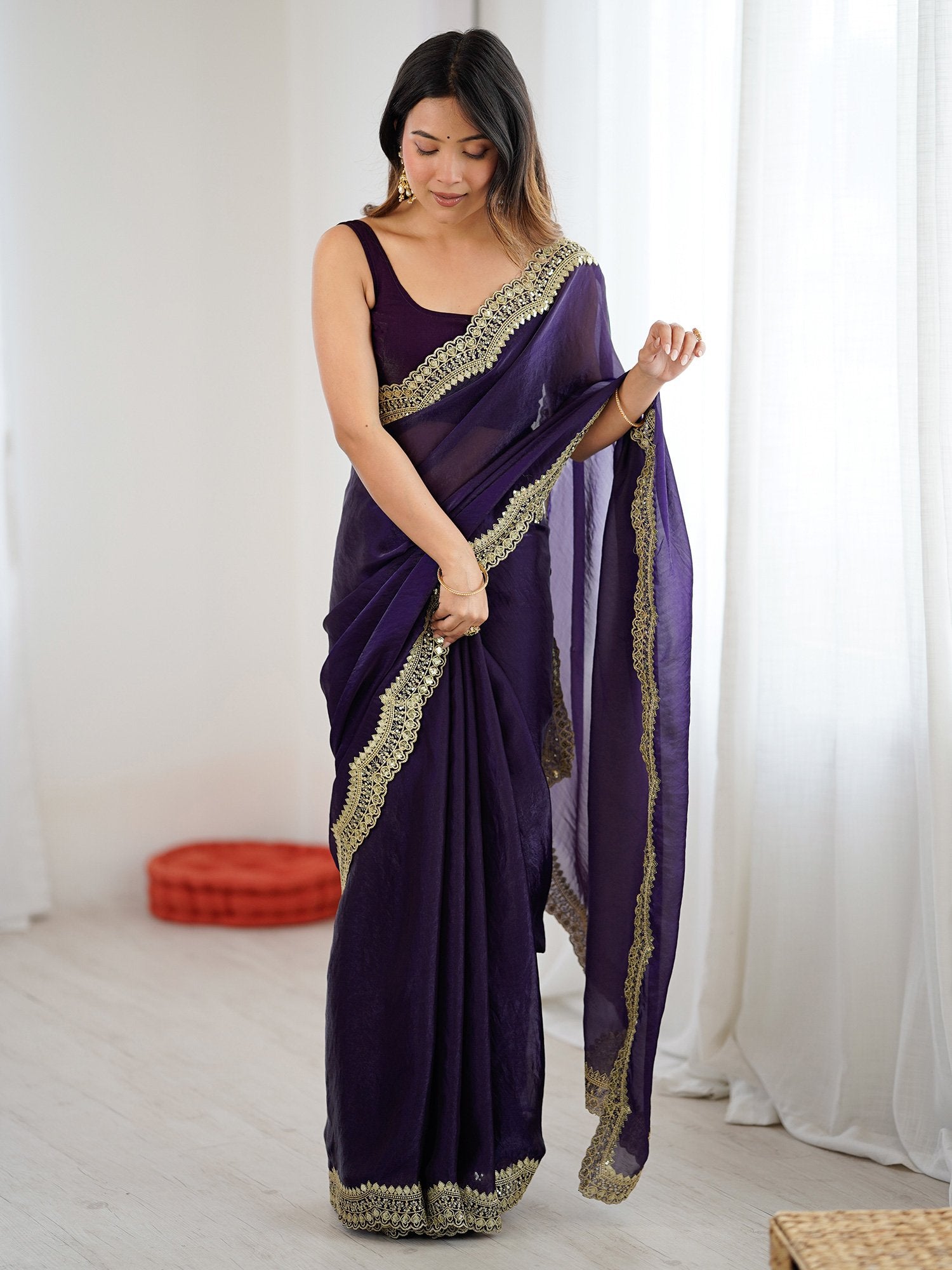 partywear designer saree for festive occasions