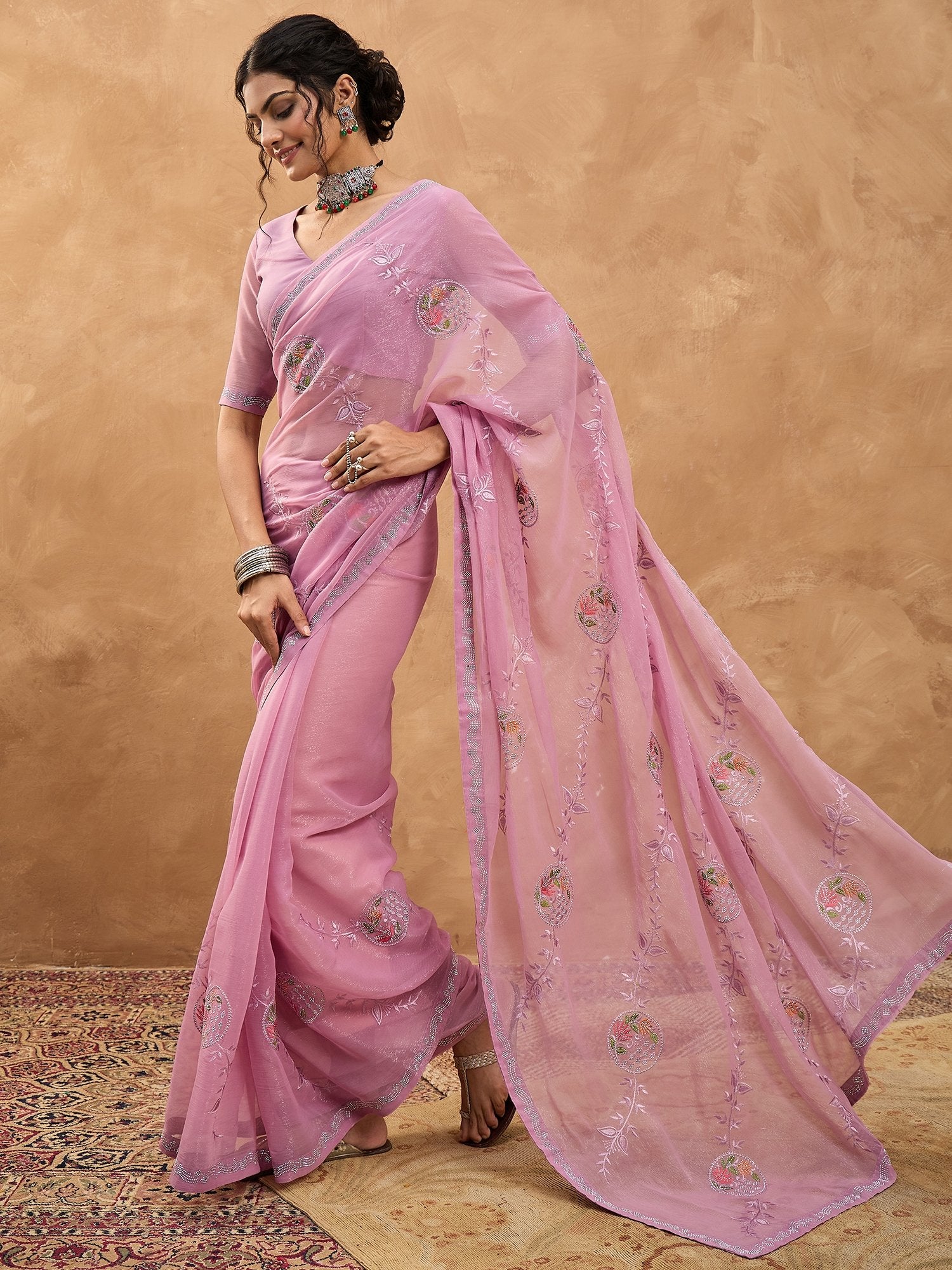 partywear designer saree for festive occasions