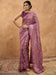 Purple Mauve Banarasi Dola Silk Digital Print Saree