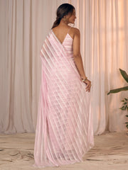 Pink Party Wear Georgette Embellished Saree - The Dori Store