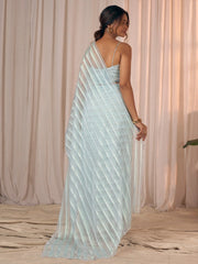 Light Party Wear Georgette Embellished Saree - The Dori Store