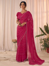 Pink Party Wear Georgette Embellished Saree - The Dori Store