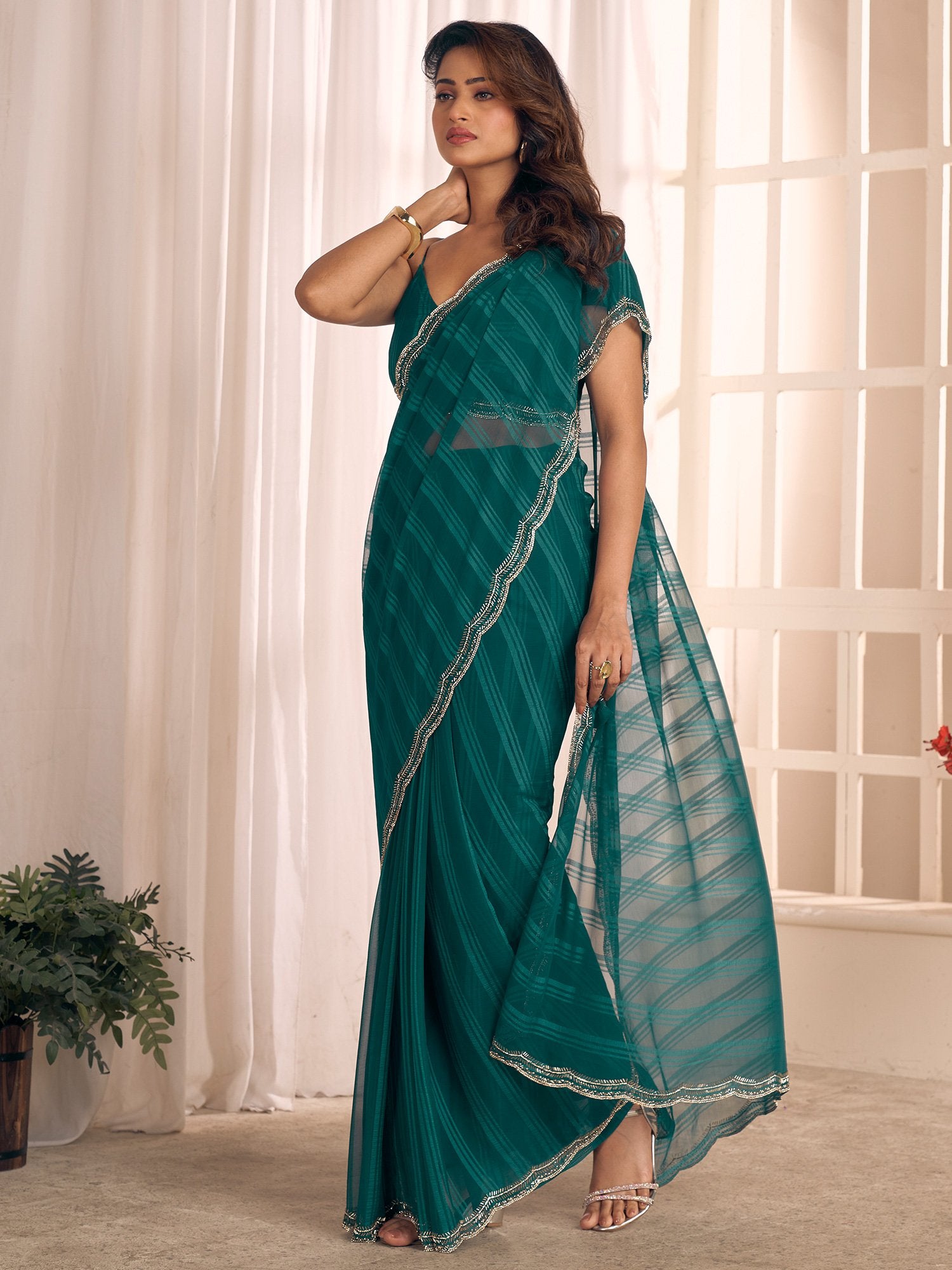 partywear designer saree for festive occasions