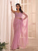 Lavender Lavendar Party Wear Georgette Embellished Saree