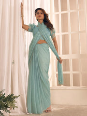 Light Party Wear Georgette Embellished Saree - The Dori Store