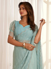 Light Party Wear Georgette Embellished Saree - The Dori Store