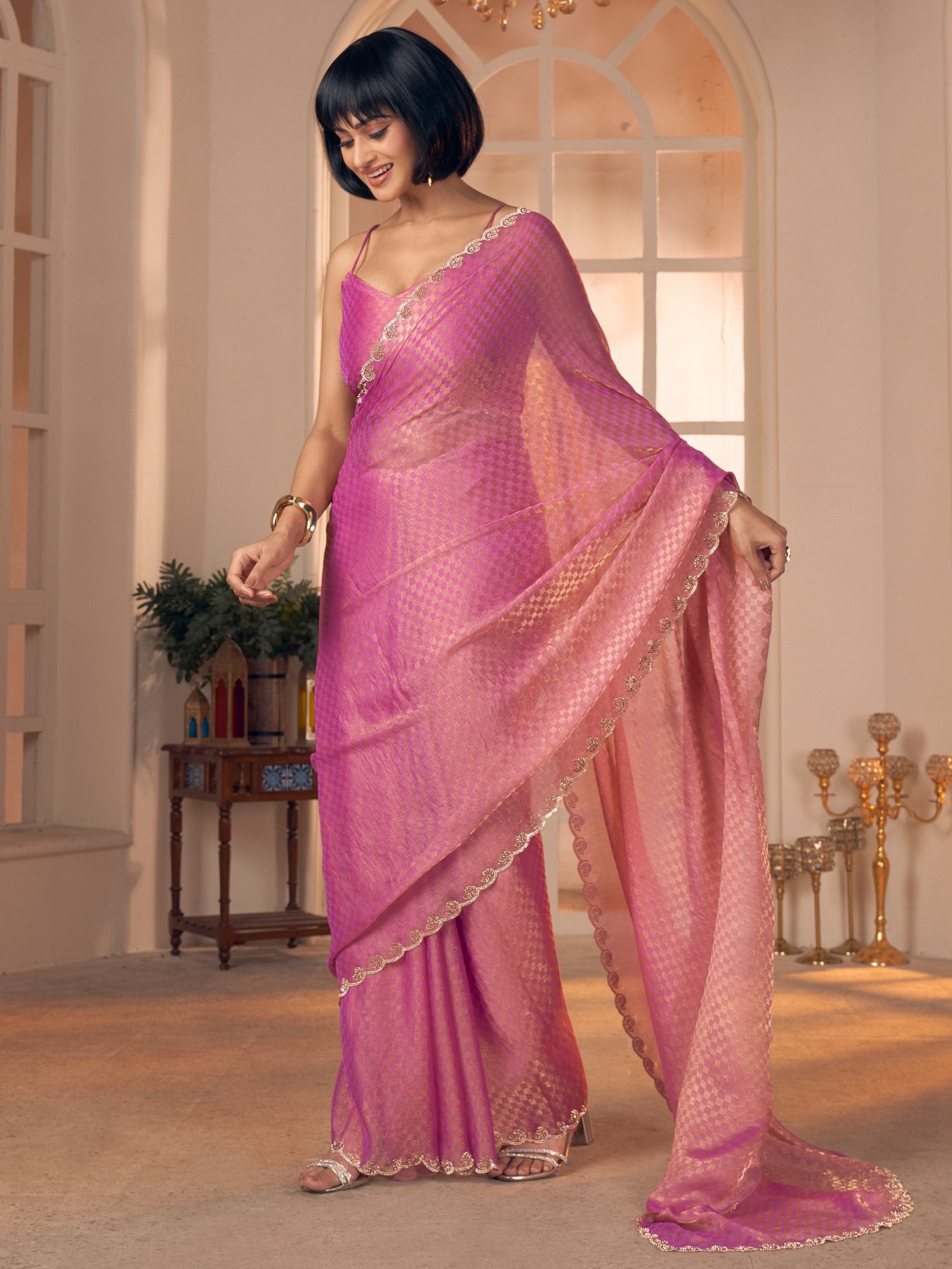 partywear designer saree for festive occasions