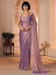 Lavender Lavendar Party Wear Georgette Embellished Saree