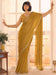 Yellow Mustard Party Wear Georgette Embellished Saree