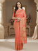 Pink Peach Banarasi Silk Blend Woven Saree