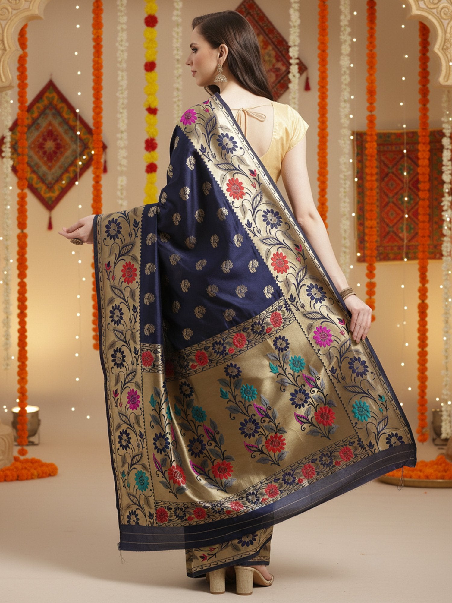 partywear designer saree for festive occasions