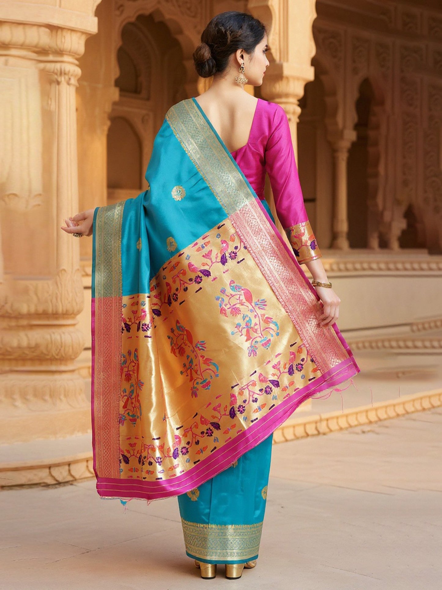 Light Banarasi Silk Blend Woven Saree
