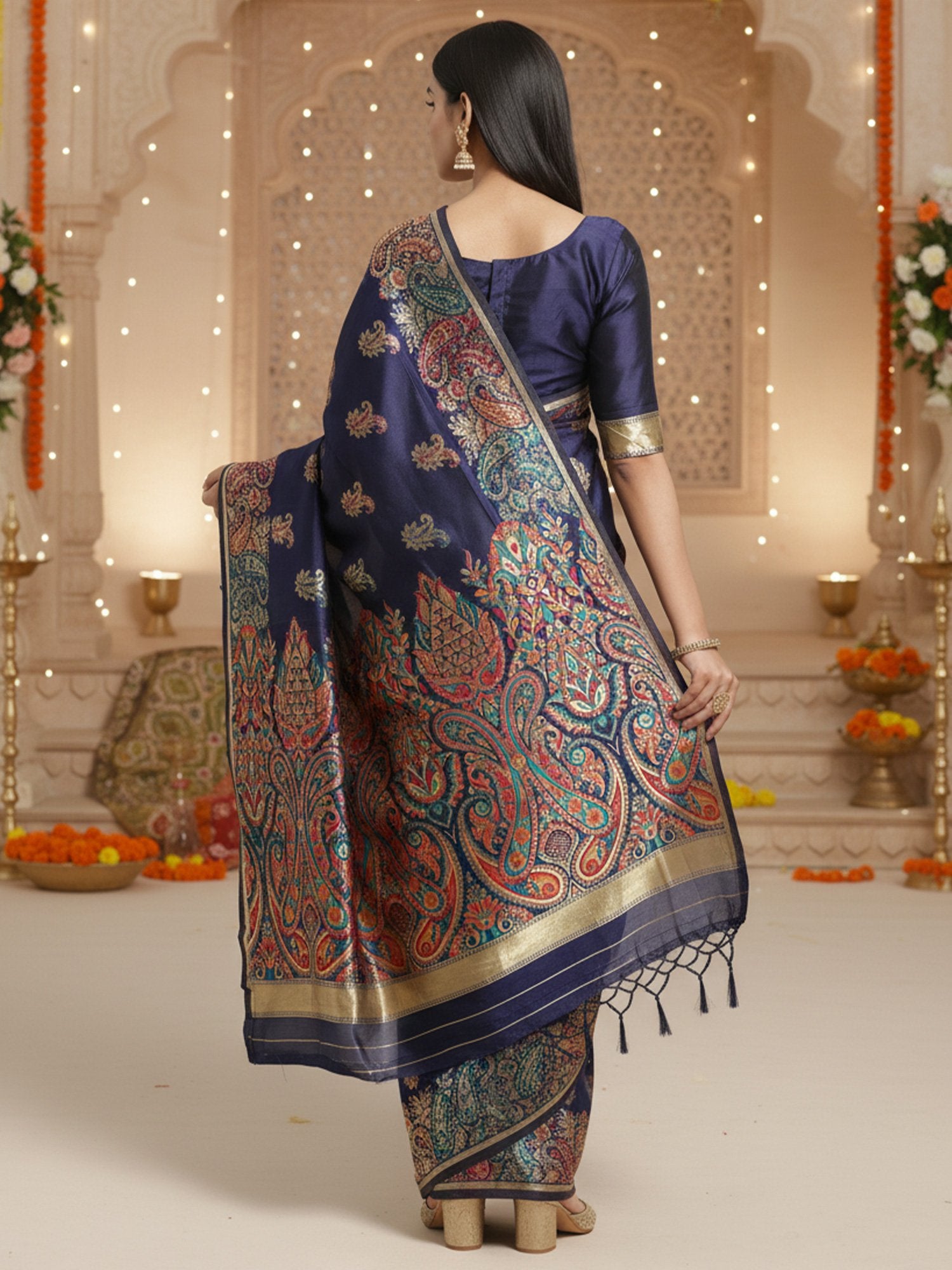 partywear designer saree for festive occasions