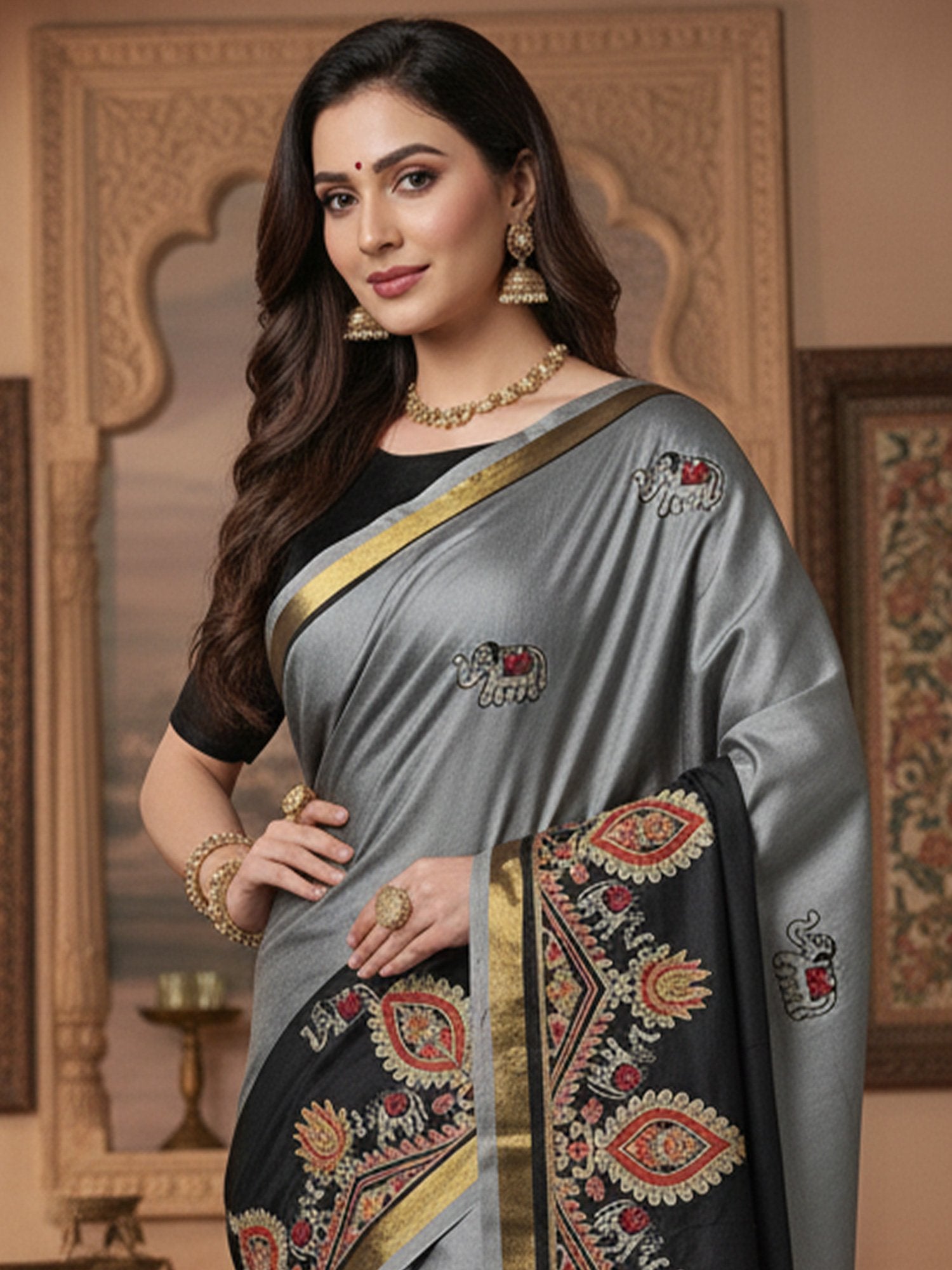 partywear designer saree for festive occasions