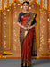 Red Red Party Wear Aura Embroidered Saree