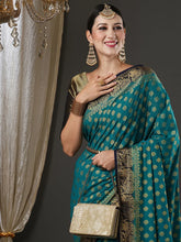 Blue Kanjeevaram Georgette Woven Saree - The Dori Store