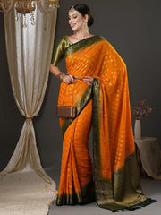 Timeless Yellow Georgette Banarasi Saree - The Dori Store