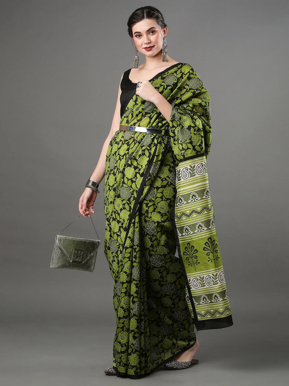 Light Green Bhagalpuri Silk Saree - The Dori Store