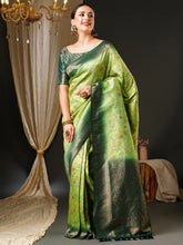 Light Green Kanjeevaram Silk Saree - The Dori Store