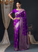 Purple Purple Banarasi Silk Blend Woven Saree