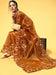 Brown Brown Party Wear Organza Embroidered Saree
