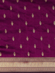 Plum Purple Banarasi Silk Saree - The Dori Store