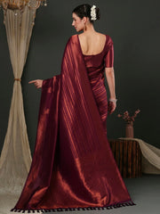 Beautiful Maroon Soft Silk Saree - The Dori Store