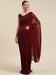 Brown Brown Party Wear Georgette  Solid Saree