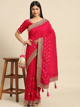Graceful Pink Georgette Designer Saree - The Dori Store