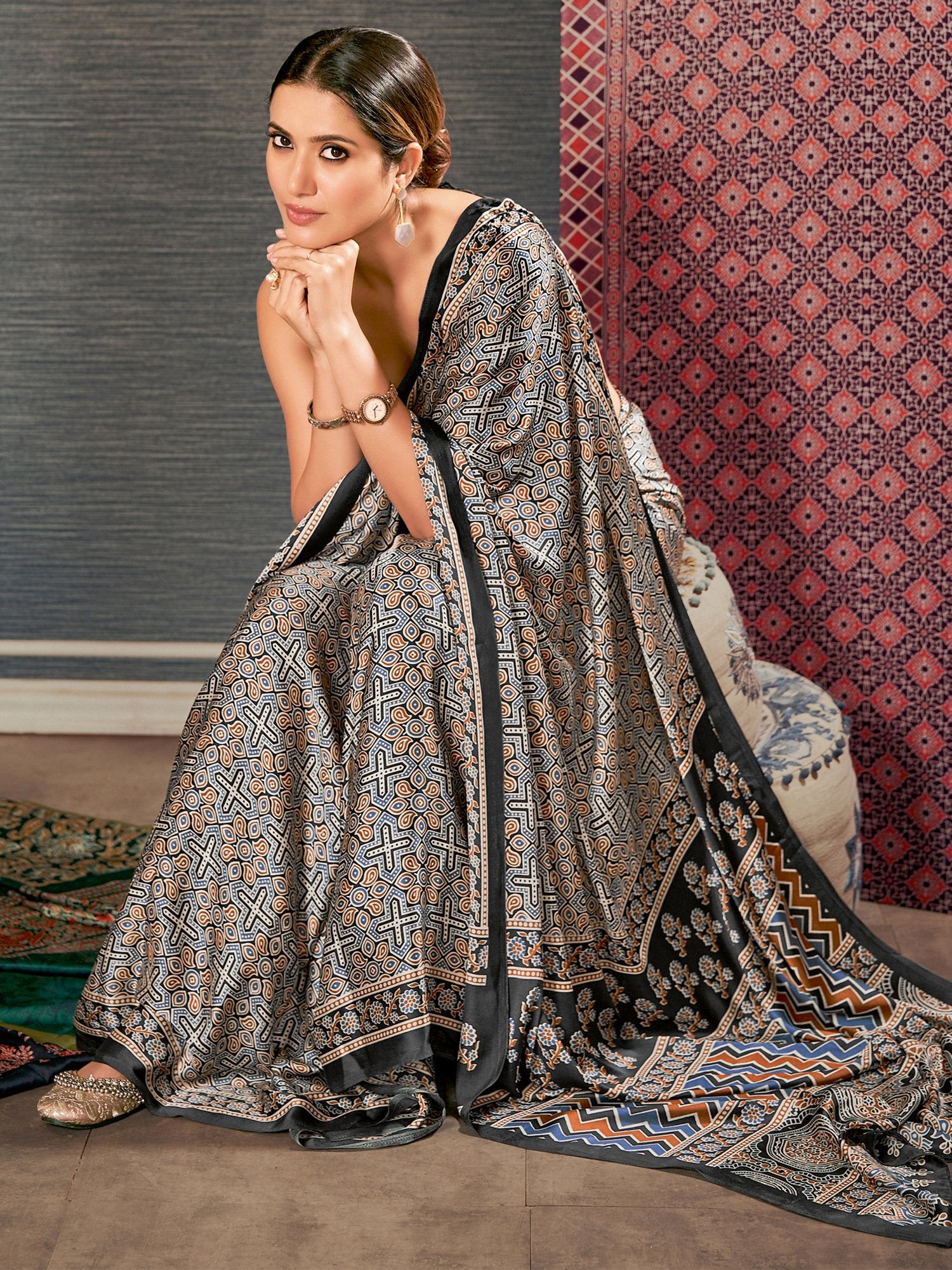 partywear designer saree for festive occasions