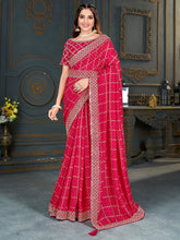 Pink Designer Bandhani Georgette Saree - The Dori Store