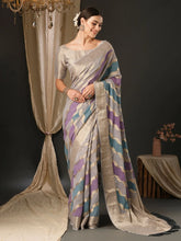 Purplish Grey Designer Georgette Saree - The Dori Store