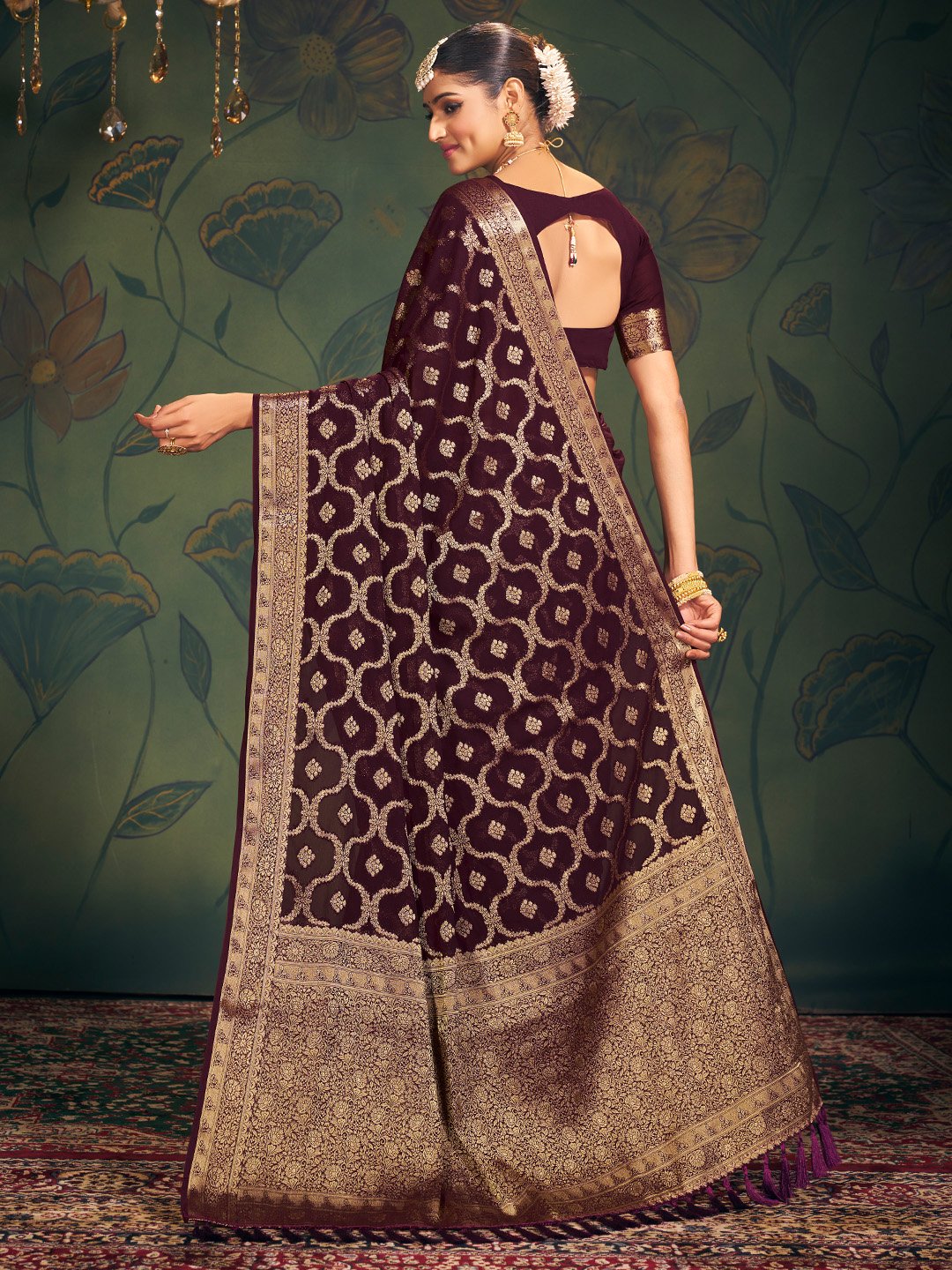 partywear designer saree for festive occasions