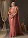 Pink Peach Kanjeevaram Georgette Woven Saree