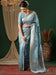 Blue Light Kanjeevaram Georgette Woven Saree