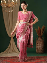 Pink Kanjeevaram Georgette Woven Saree - The Dori Store