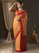 Peach Orange Designer Georgette Saree - The Dori Store