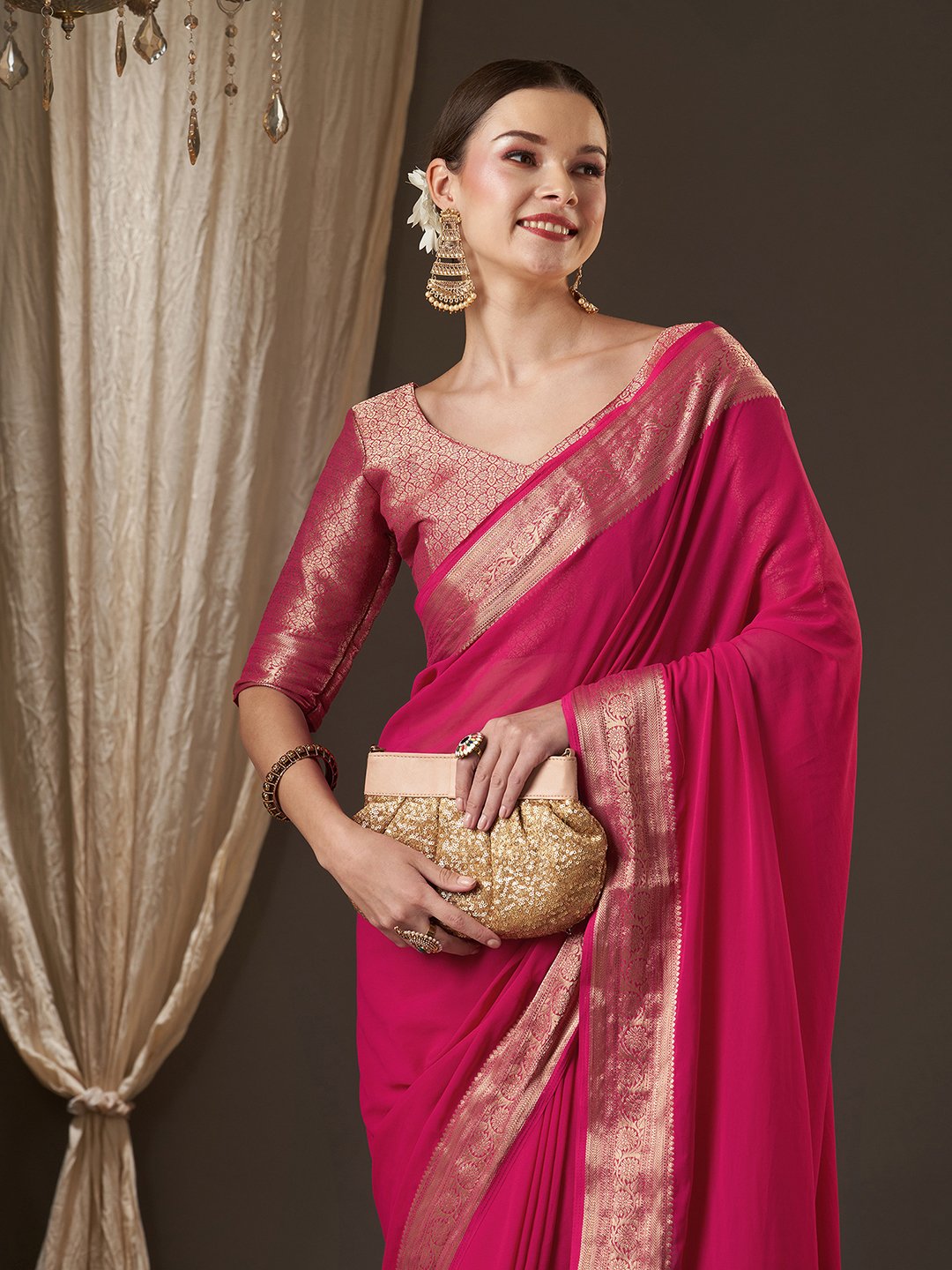 partywear designer saree for festive occasions