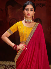 Regal Pink Vichitra Silk Designer Saree - The Dori Store