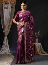 Radiant Magenta Georgette Banarasi Saree - The Dori Store