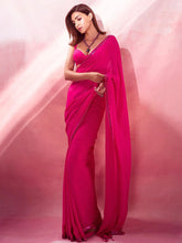 Soft Pink Inspired Georgette Saree - The Dori Store