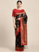 Black Black Block Print Art Silk Printed Saree