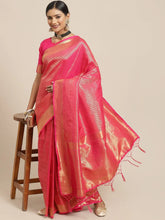 Royal Pink Silk Kanjeevaram Saree - The Dori Store