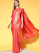 Pink Peach Kanjeevaram Silk Blend Embroidered Saree