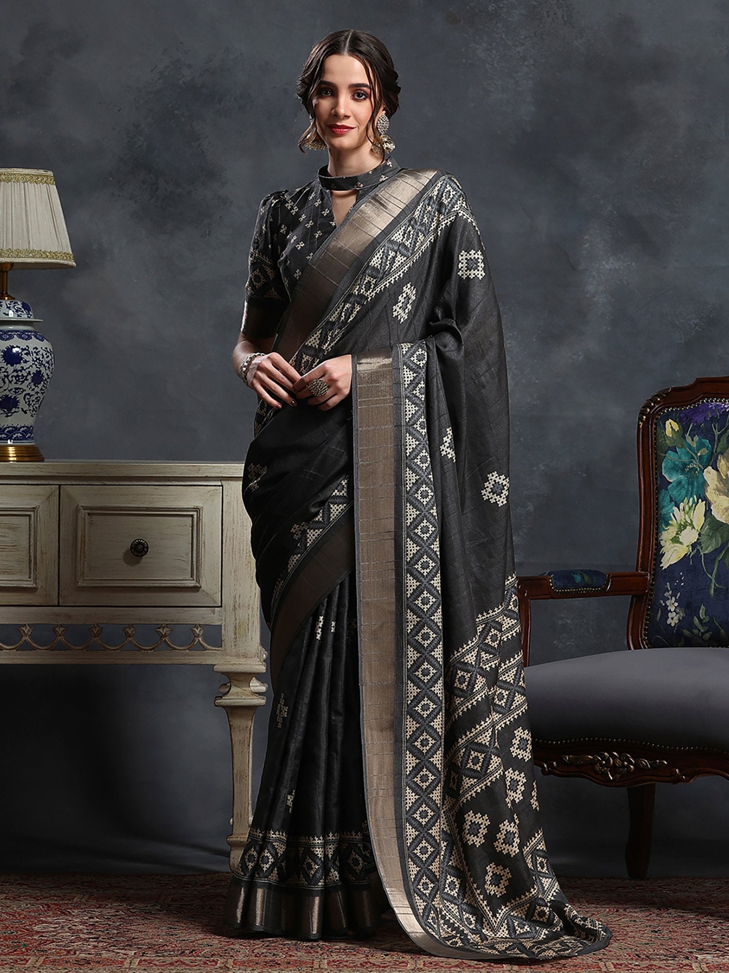 partywear designer saree for festive occasions