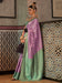 Lavender Lavendar Kanjeevaram Silk Blend Woven Saree
