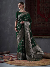 Timeless Green Kanjeevaram Saree - The Dori Store